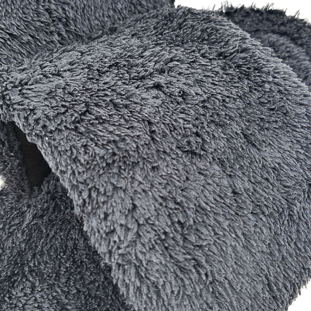 Women's Fluffy Lined Open Toe Slipper Black