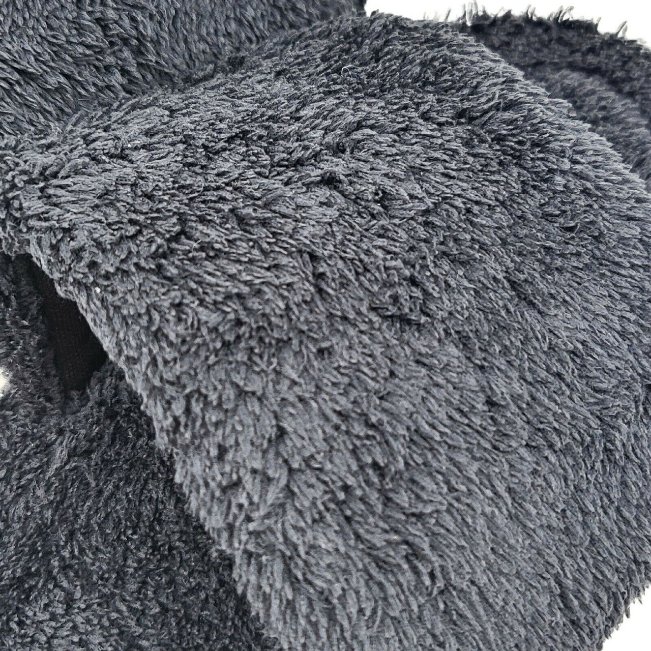 Women's Fluffy Lined Open Toe Slipper Black