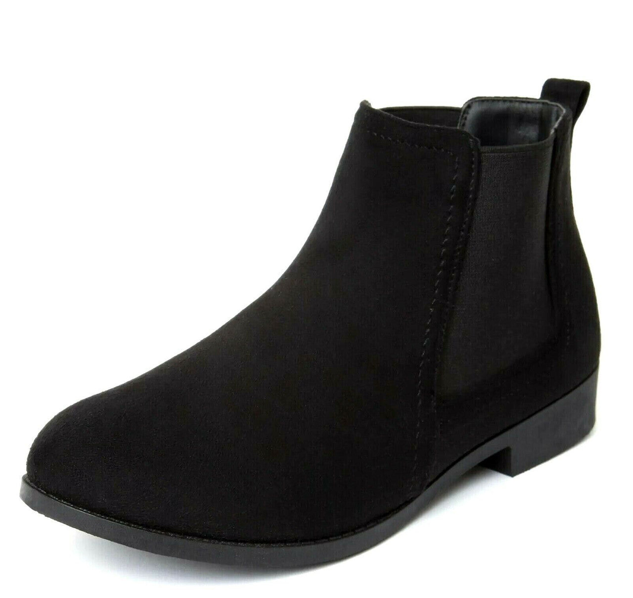 Women's Wide Fit Chelsea Pull On Faux Suede Ankle Boot Black