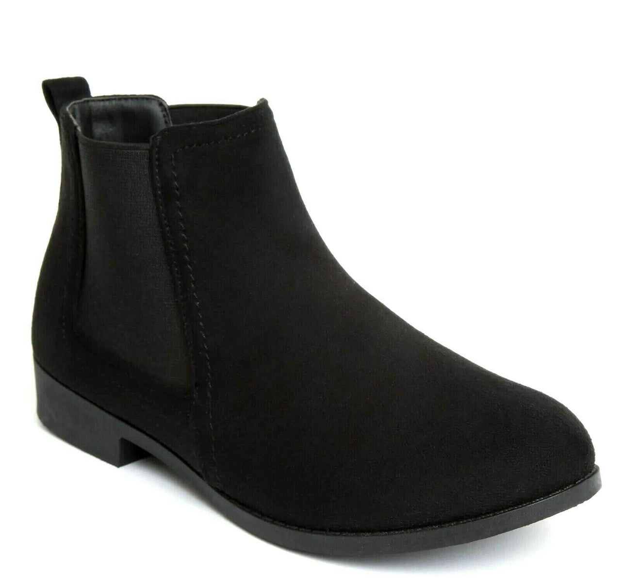 Women's Wide Fit Chelsea Pull On Faux Suede Ankle Boot Black