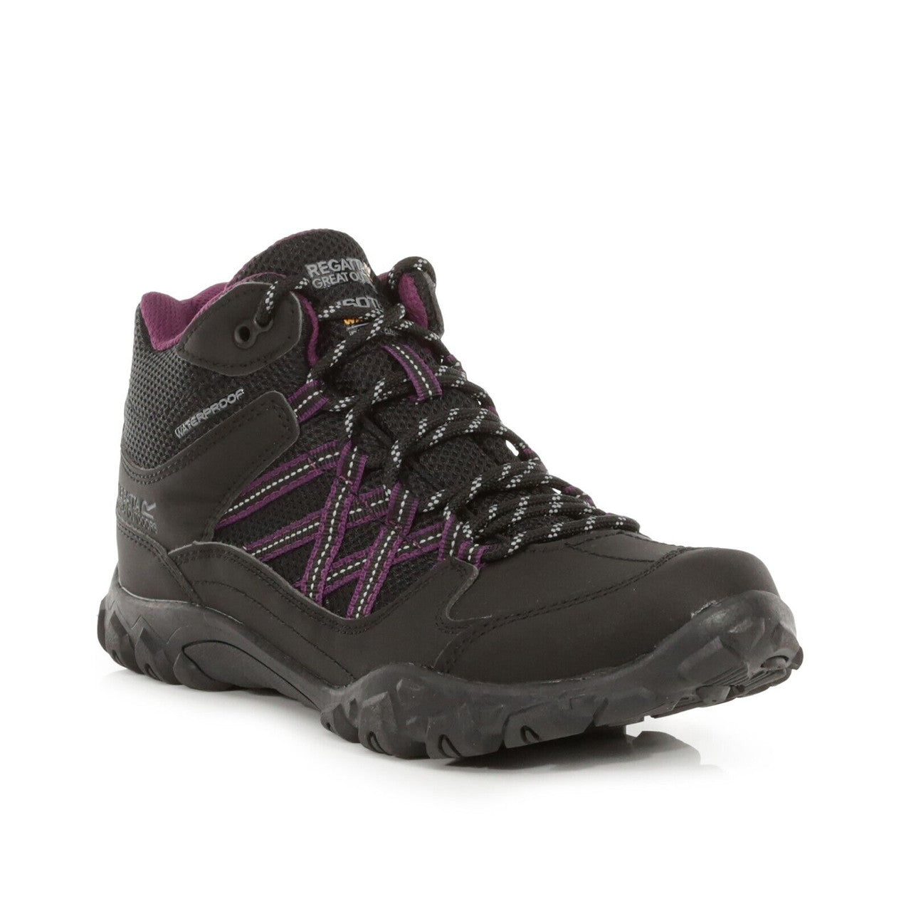 Regatta Women's Edgepoint Hiking Mid Waterproof Boots Black Prune