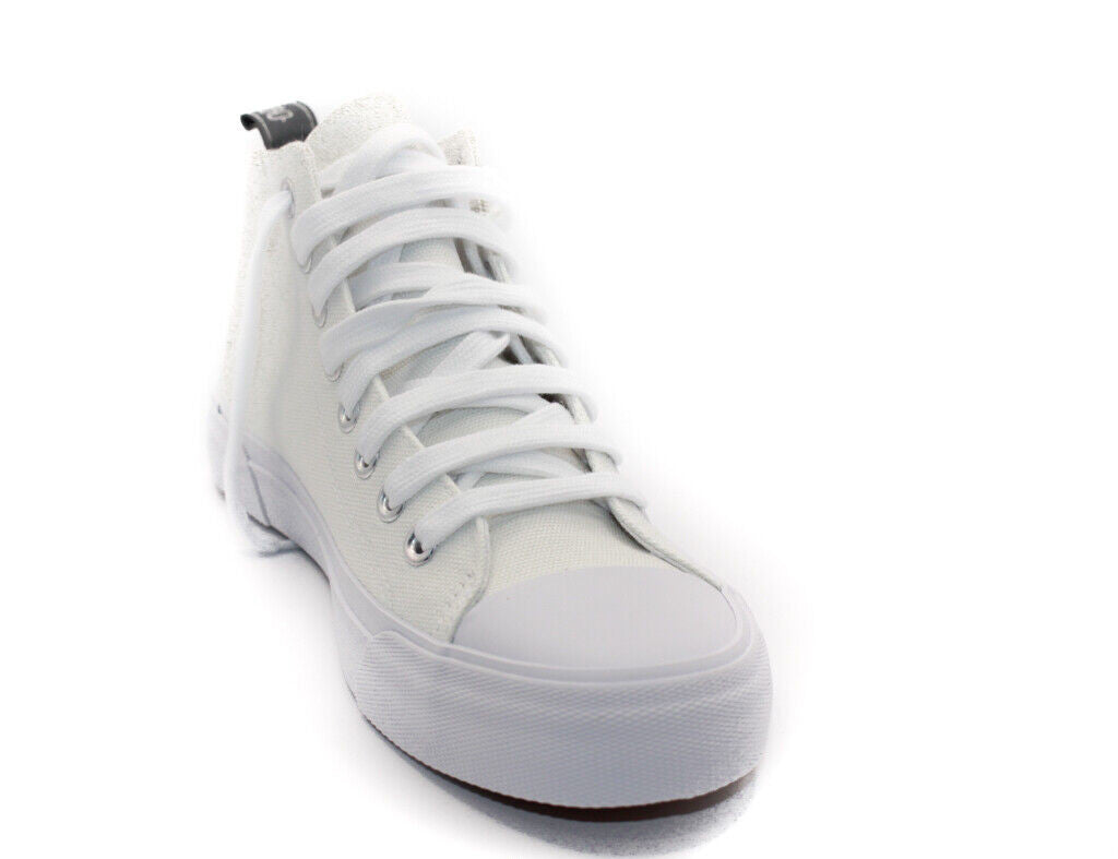 Unisex High Top Canvas Plimsoll Trainers Womens Mens All White