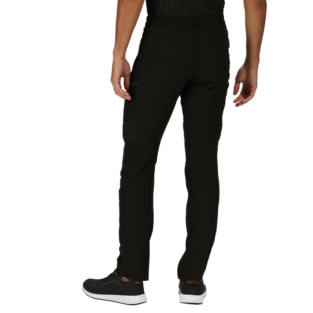 Regatta Mens Highton Walking Trousers Stretch Outdoor Hiking Water Resistant - Black