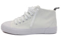 Unisex High Top Canvas Plimsoll Trainers Womens Mens All White