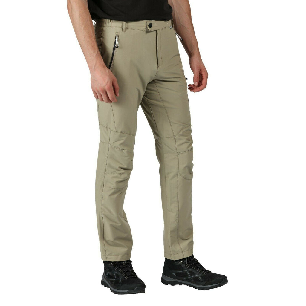 Regatta Mens Highton Walking Trousers Stretch Outdoor Hiking Water Resistant - Parchment