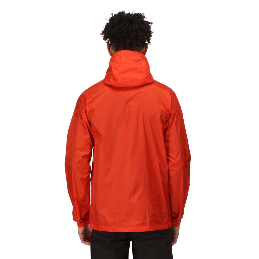 Regatta Men's Pack It Jacket Waterproof Rain Coat Rusty Orange
