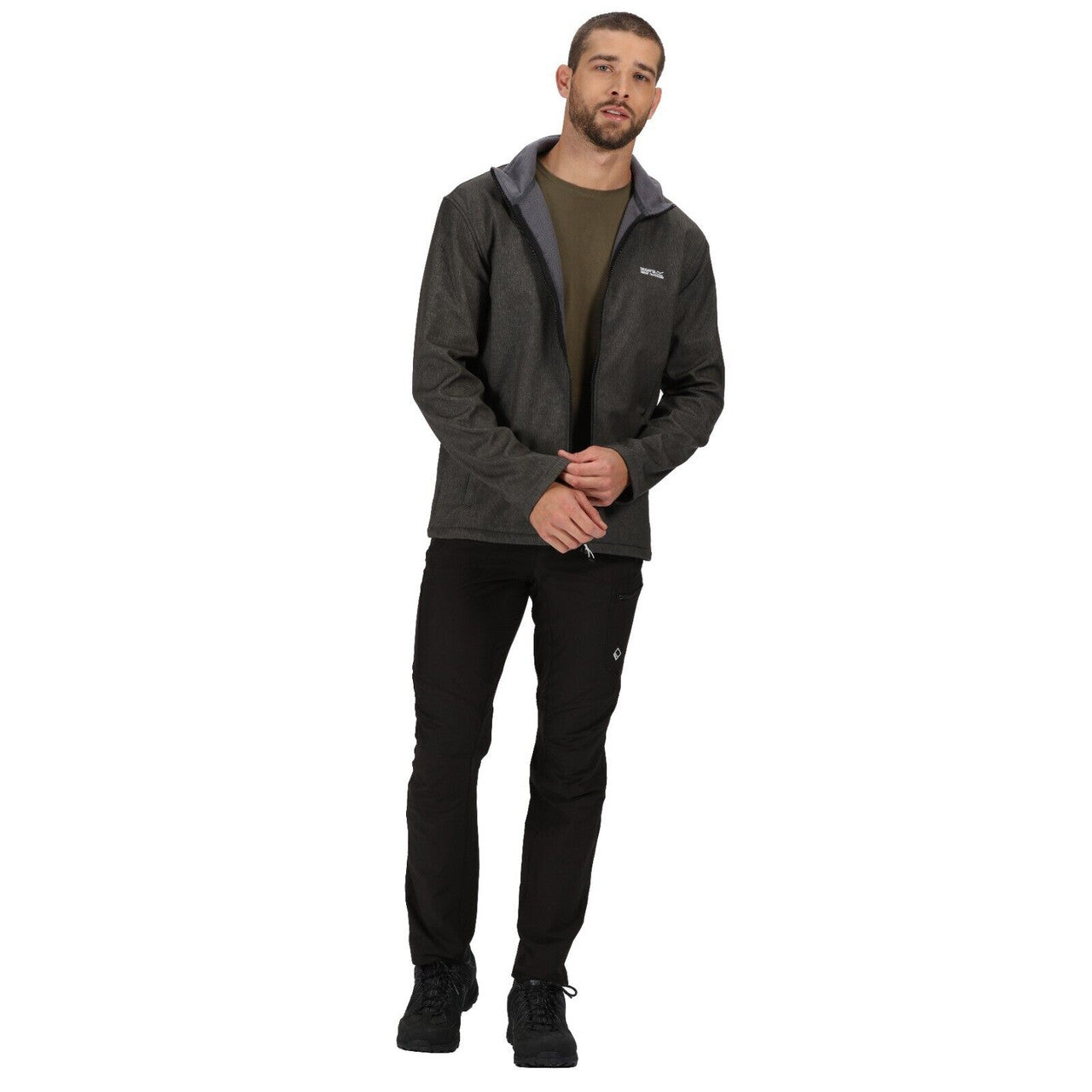 Regatta Mens Cera V Softshell Jacket Black Marble