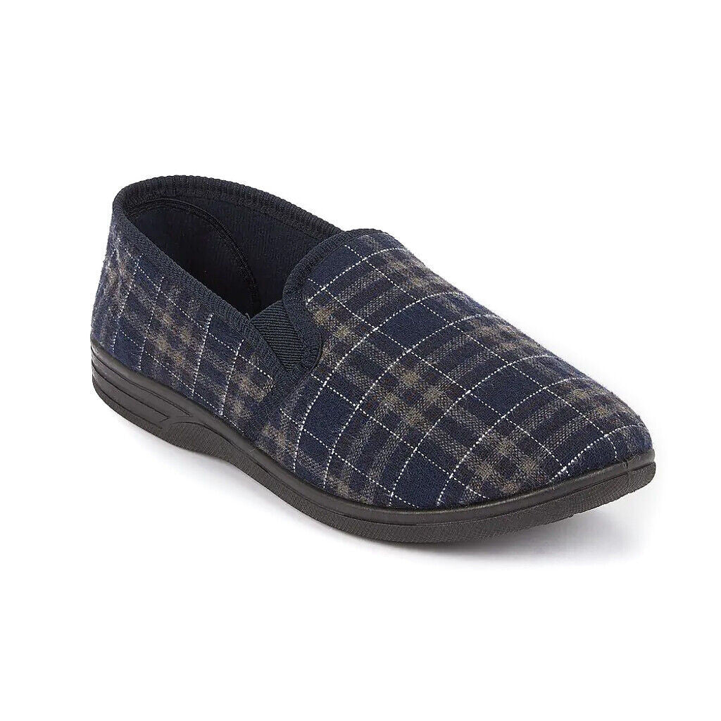Men's Warm Hard Sole Slippers Tommy Blue