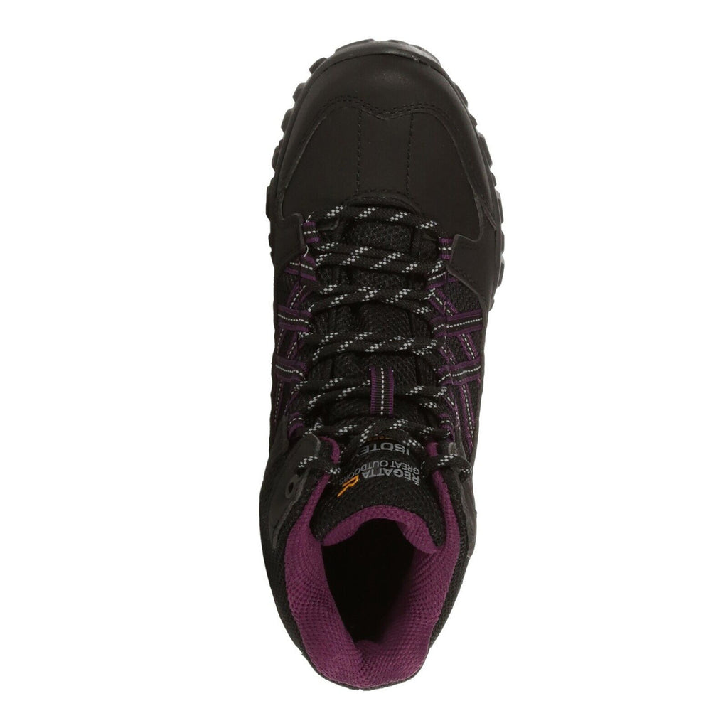 Regatta Women's Edgepoint Hiking Mid Waterproof Boots Black Prune