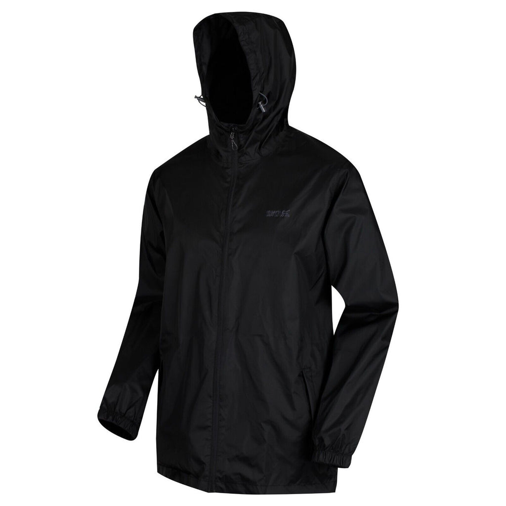 Regatta Men's Pack It Jacket Waterproof Rain Coat Black
