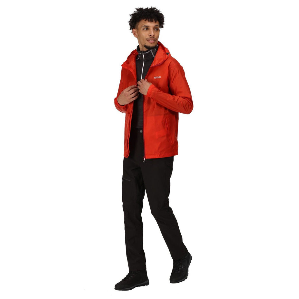 Regatta Men's Pack It Jacket Waterproof Rain Coat Rusty Orange