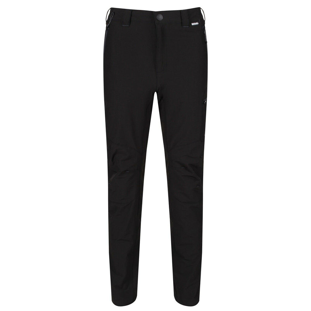 Regatta Mens Highton Walking Trousers Stretch Outdoor Hiking Water Resistant - Black