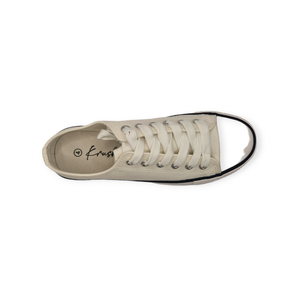 Womens Canvas Trainers Black White Low Top Sport Flat Pumps Comfy Shoes Size 3-8