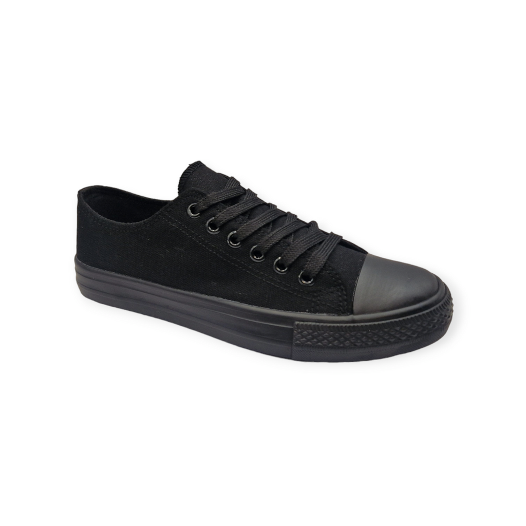 Womens Canvas Trainers All Black