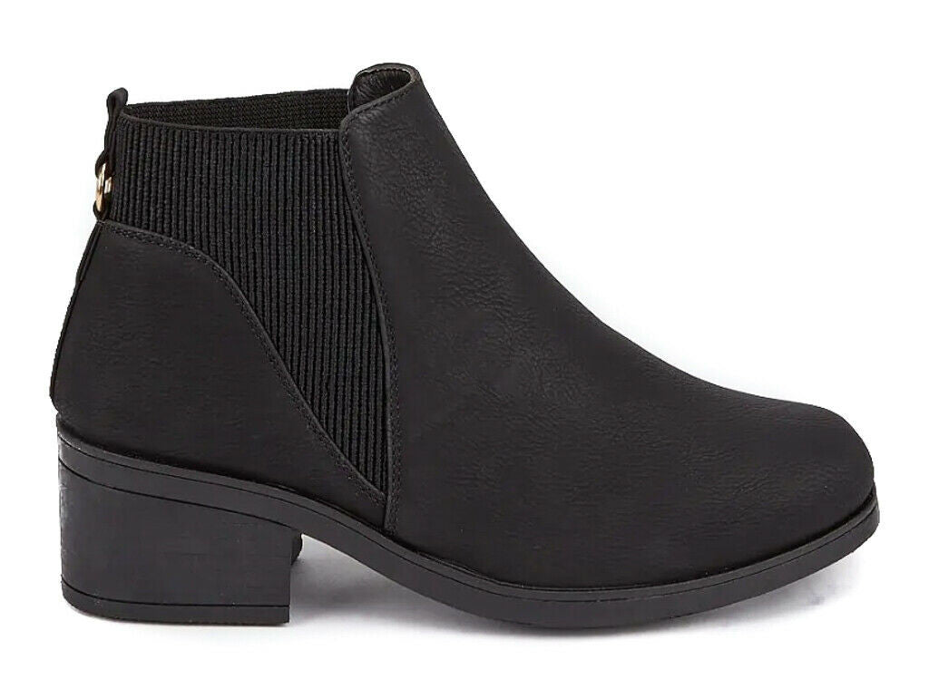 Women's Wide Fit Chelsea Pull On Ankle Boot Black