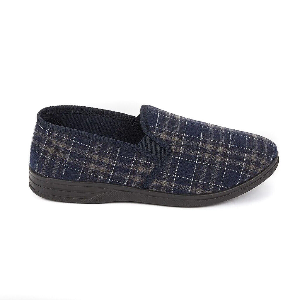 Men's Warm Hard Sole Slippers Tommy Blue