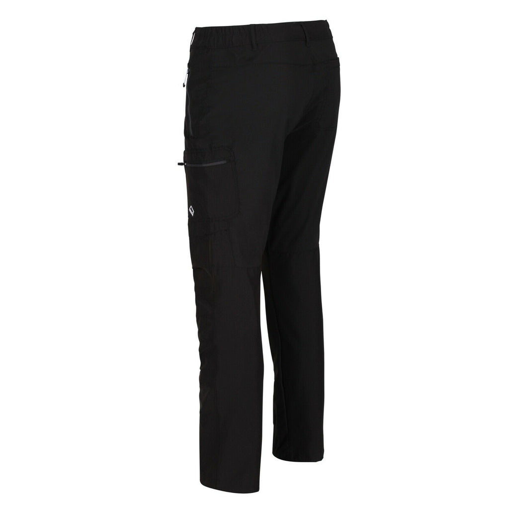 Regatta Mens Highton Walking Trousers Stretch Outdoor Hiking Water Resistant - Black