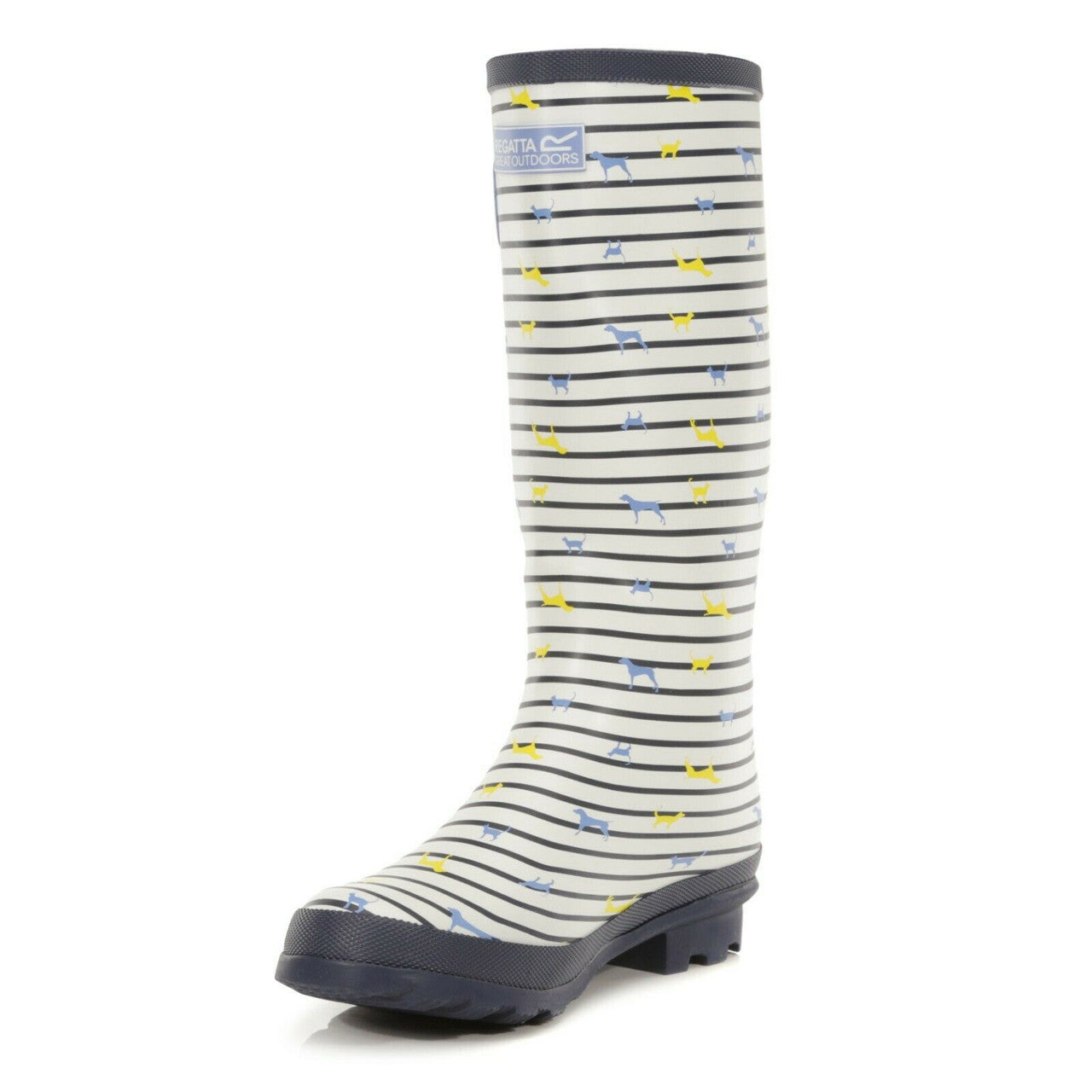 Regatta Ladies Womens Wellies Fairweather Cotton Lining Hardwearing Rubber Sole - White Breeze