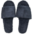 Women's Fluffy Lined Open Toe Slipper Black