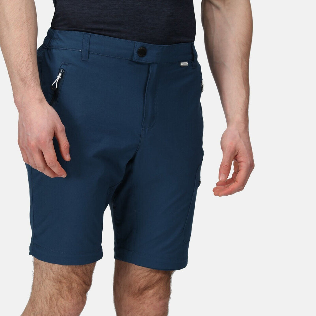 Regatta Mens Highton Zip Off Walking Hiking Trousers Shorts Moonlight Denim