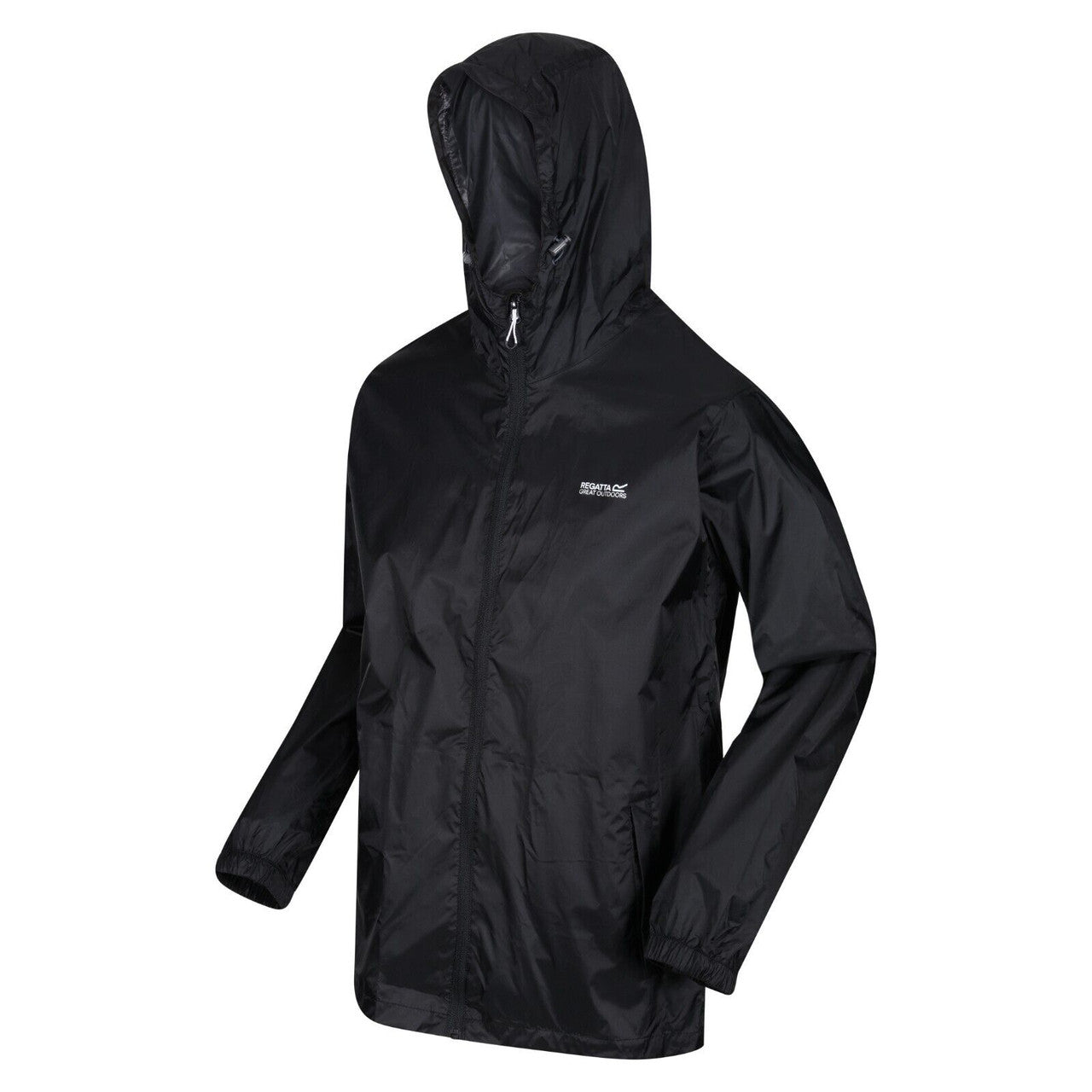 Regatta Men's Pack It Jacket Waterproof Rain Coat Black