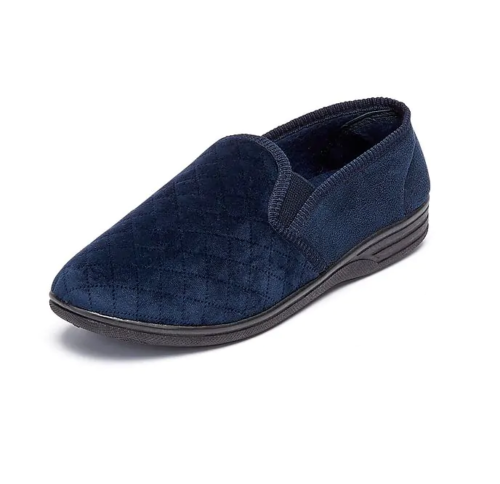 Men's Warm Hard Sole Slippers William Blue