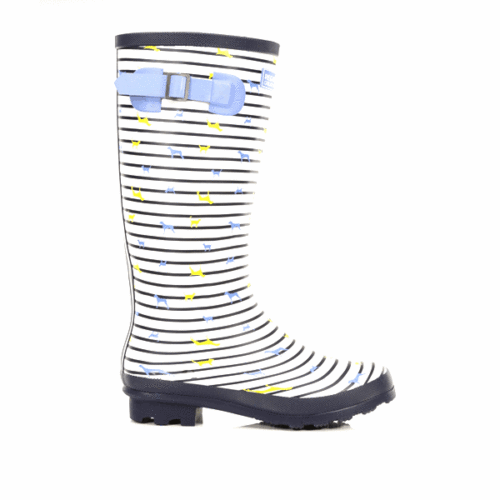 Regatta Ladies Womens Wellies Fairweather Cotton Lining Hardwearing Rubber Sole - White Breeze