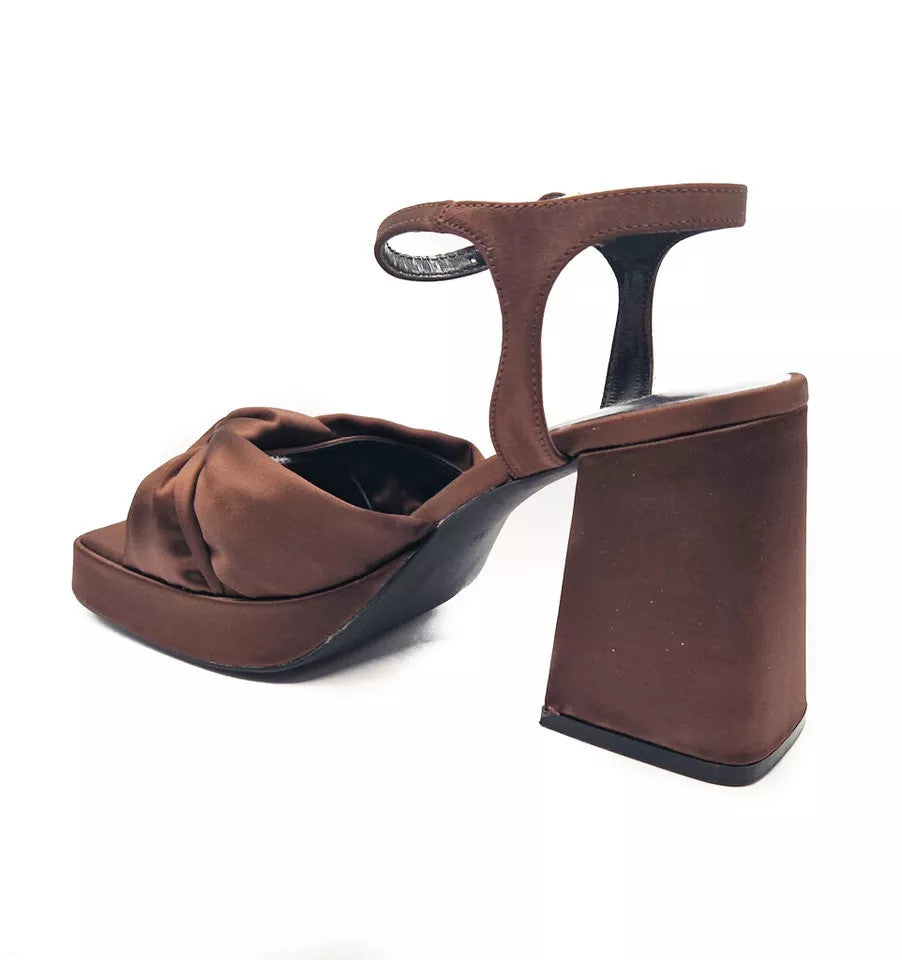 Womens High Heel Silk Sateen Wide E Fit Ladies Heeled Sandals Size