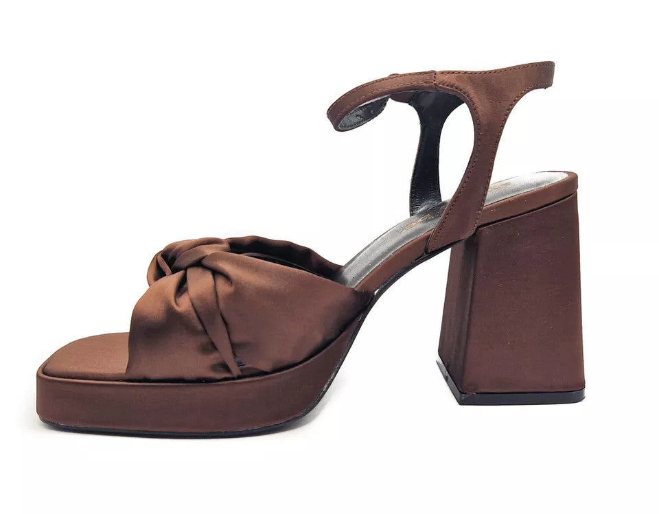 Womens High Heel Silk Sateen Wide E Fit Ladies Heeled Sandals Size