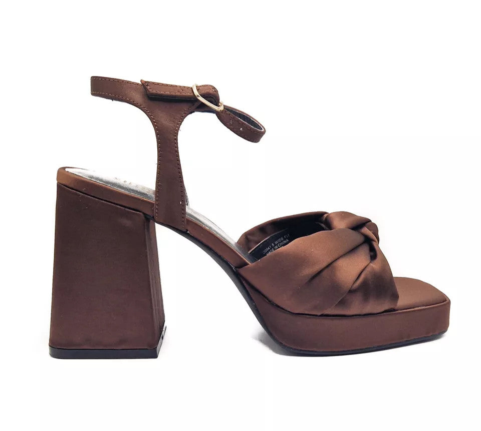 Womens High Heel Silk Sateen Wide E Fit Ladies Heeled Sandals Size