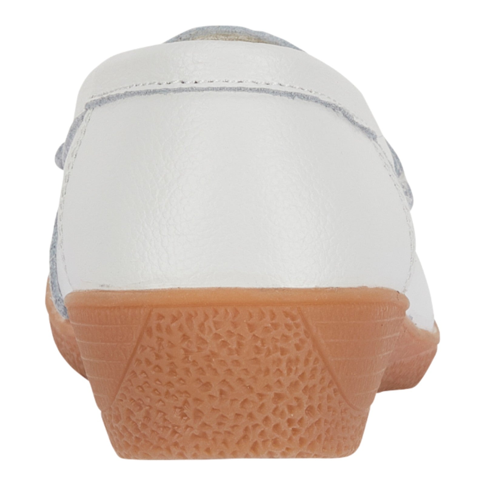 Jo & Joe Ladies Sandbank Leather Wedge Loafers with Metal Trim White