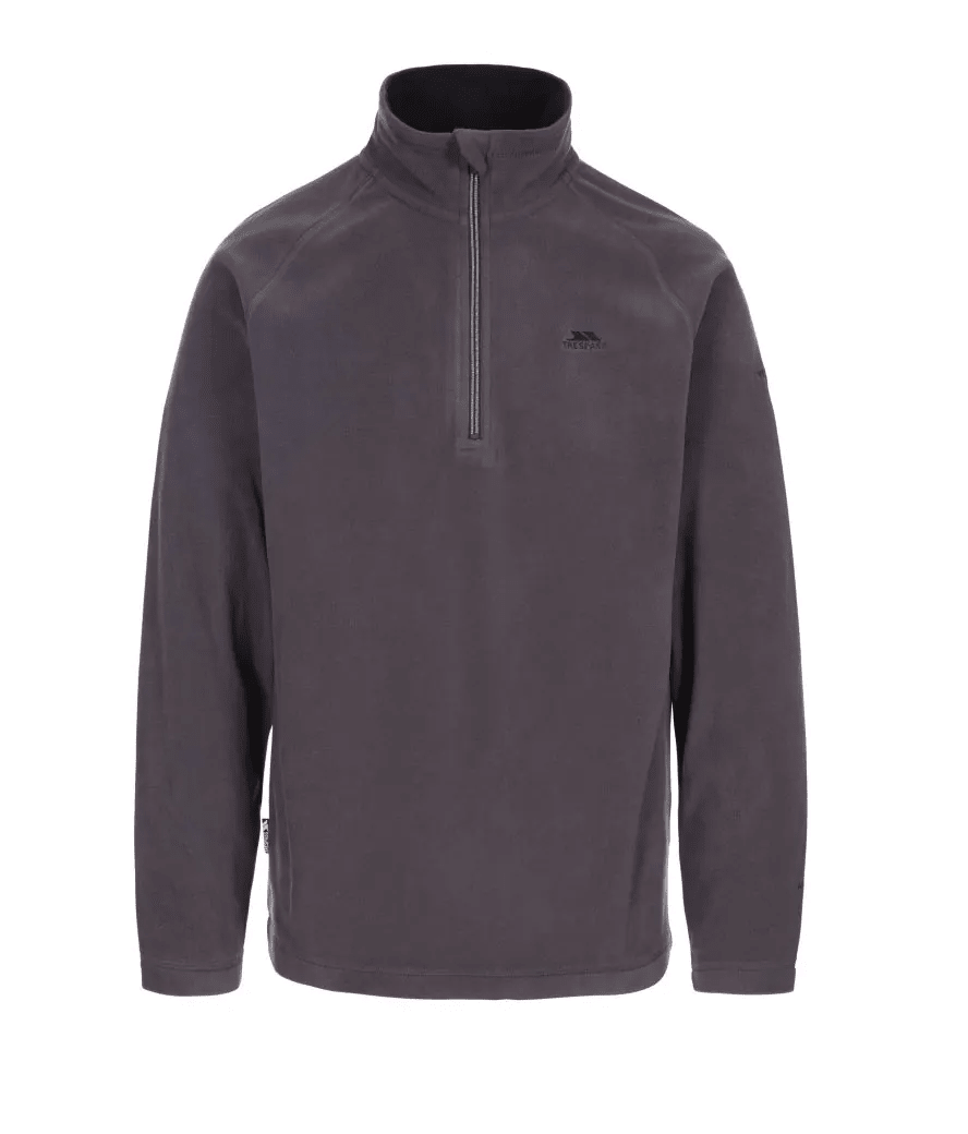 Trespass Men's Blackford Lightweight Half Zip Fleece Dark Grey - Renna Clothing