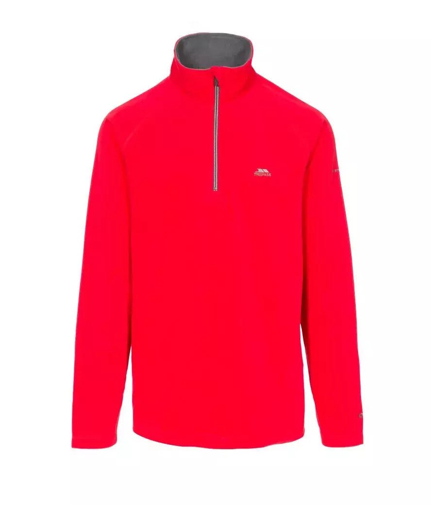 Trespass Men's Blackford Lightweight Half Zip Fleece Red - Renna Clothing