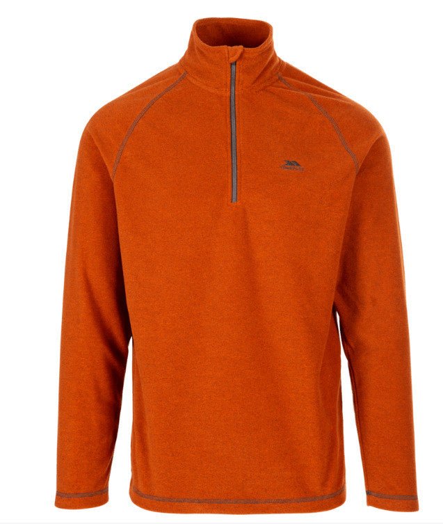 Trespass Men's Keynote Lightweight Half Zip Fleece Burnt Orange - Renna Clothing