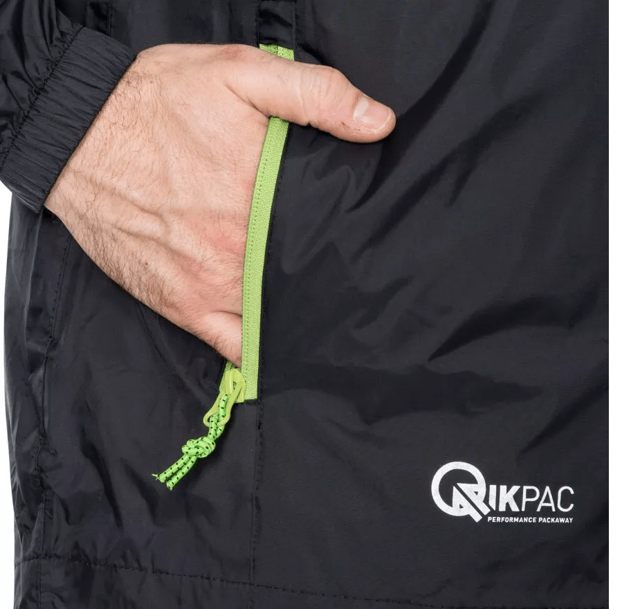 Trespass Unisex Qikpak Packable Waterproof Jacket Black - Renna Clothing