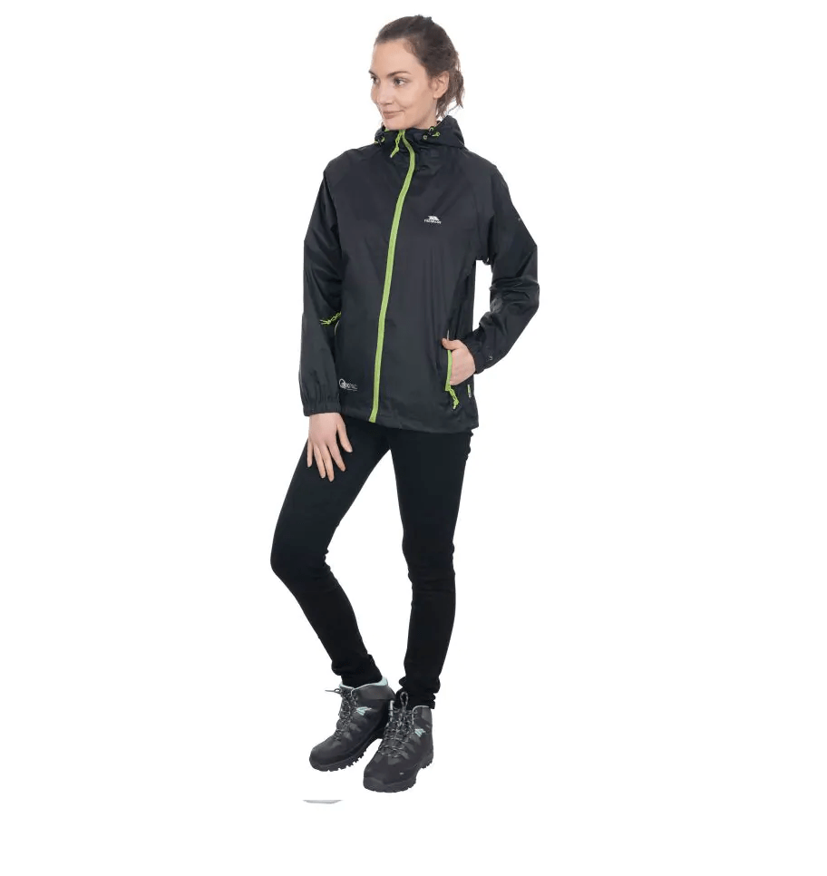Trespass Unisex Qikpak Packable Waterproof Jacket Black - Renna Clothing