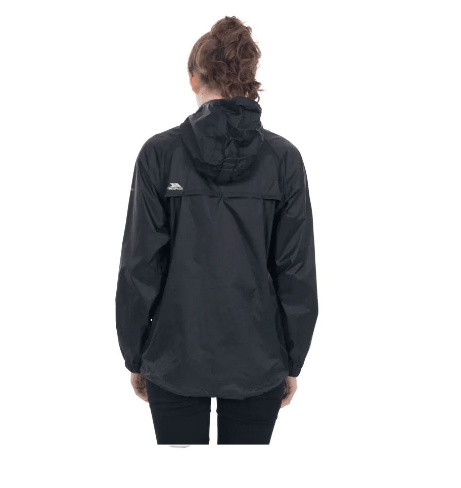 Trespass Unisex Qikpak Packable Waterproof Jacket Black - Renna Clothing