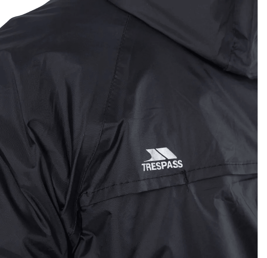 Trespass Unisex Qikpak Packable Waterproof Jacket Black - Renna Clothing