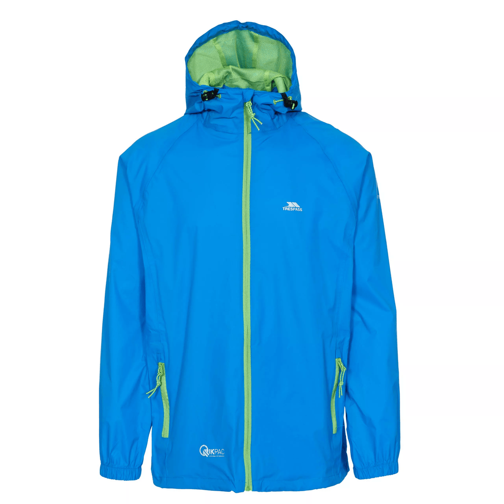 Trespass Unisex Qikpak Packable Waterproof Jacket Cobalt Blue - Renna Clothing