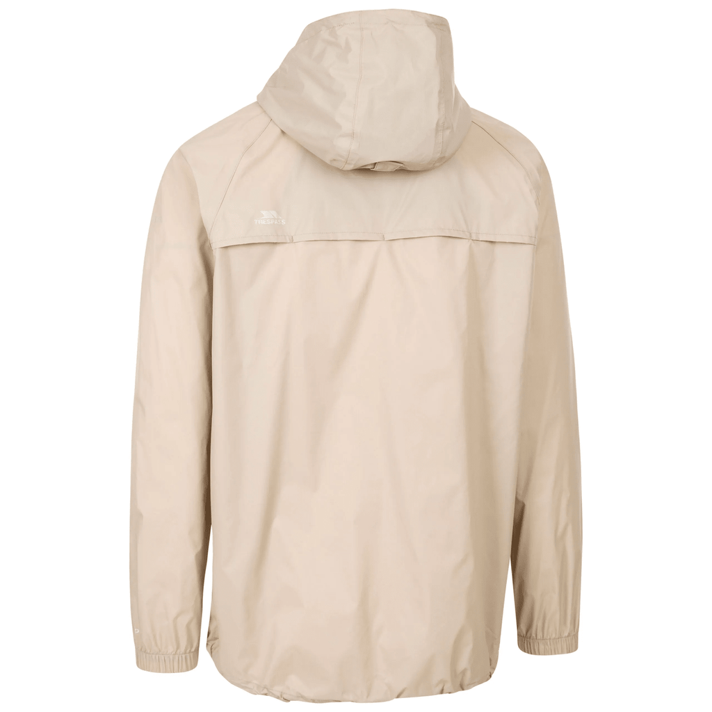 Trespass Unisex Qikpak Packable Waterproof Jacket Oat Beige - Renna Clothing
