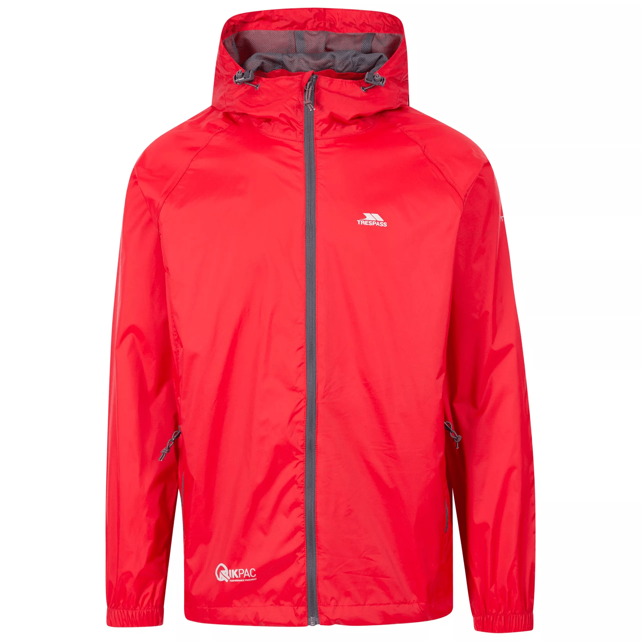 Trespass Unisex Qikpak Packable Waterproof Jacket Red - Renna Clothing