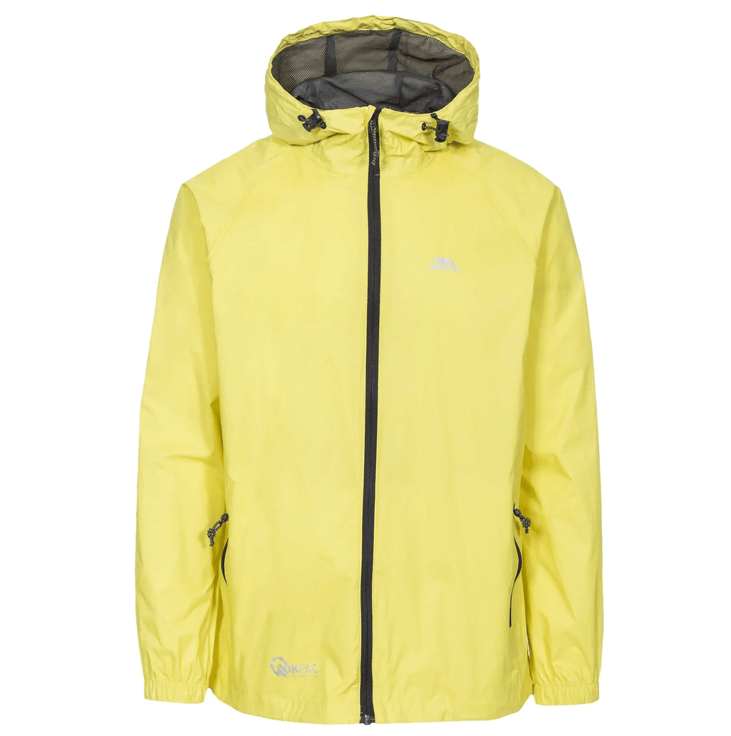 Trespass Unisex Qikpak Packable Waterproof Jacket Yellow - Renna Clothing