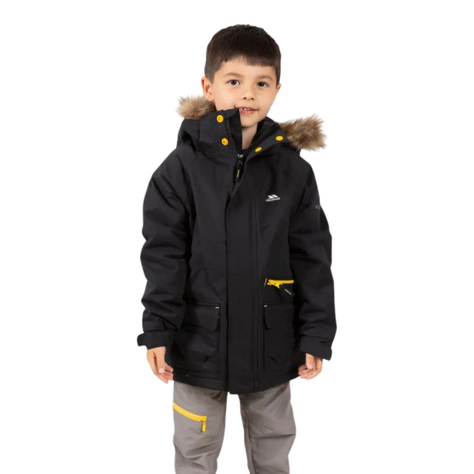 Trespass Upbeat Kids Waterproof Padded Parka Jacket Black - Renna Clothing