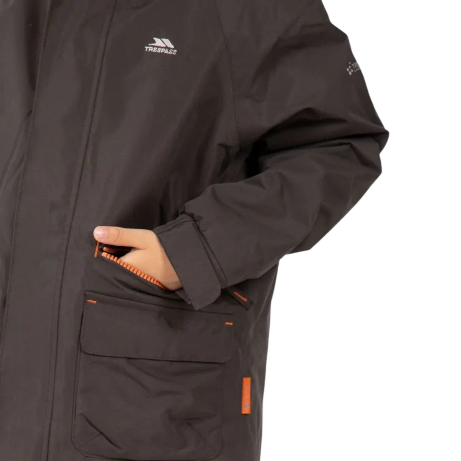 Trespass Upbeat Kids Waterproof Padded Parka Jacket Dark Grey - Renna Clothing