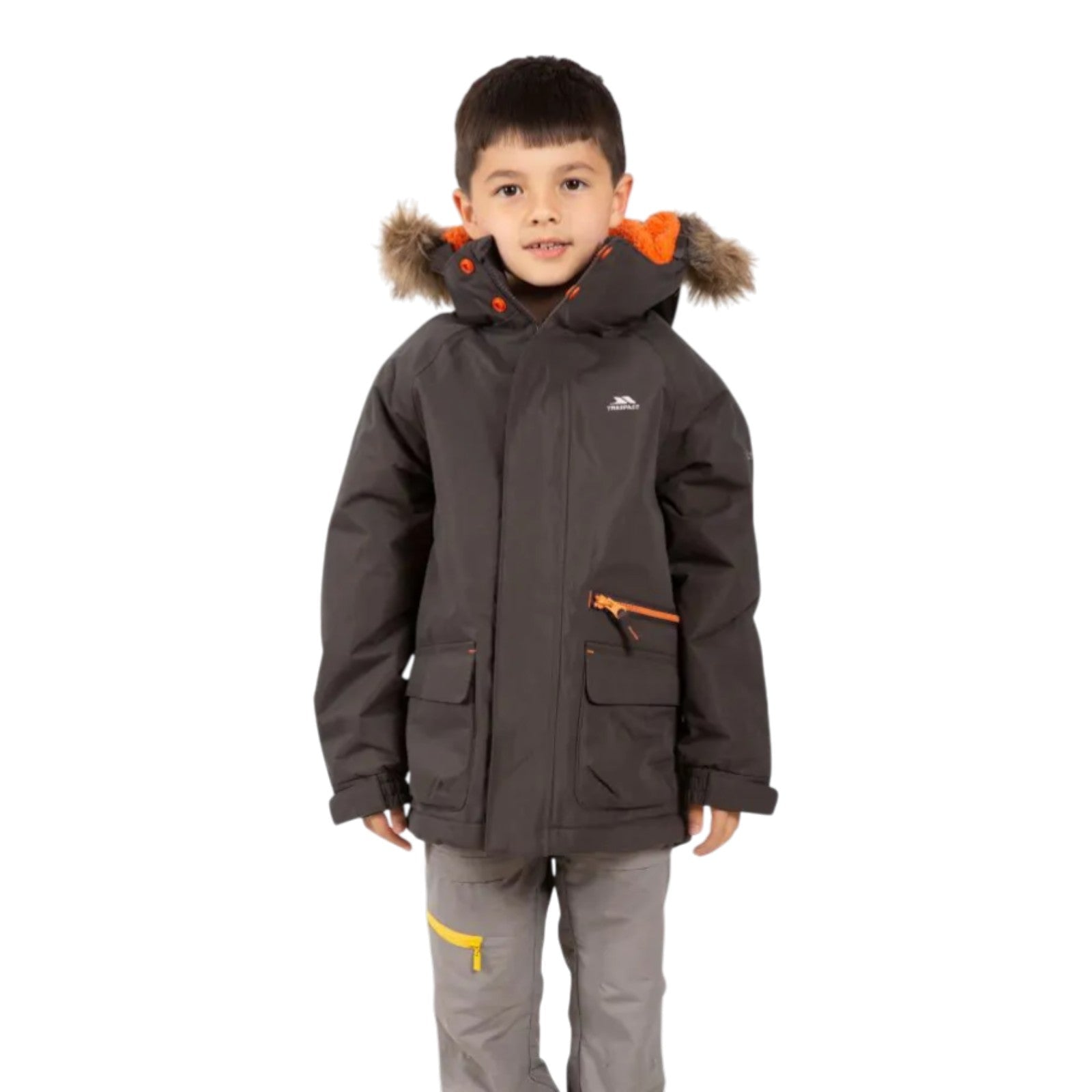Trespass Upbeat Kids Waterproof Padded Parka Jacket Dark Grey - Renna Clothing