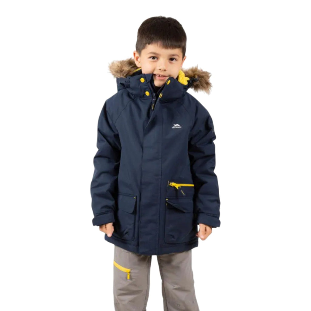 Trespass Upbeat Kids Waterproof Padded Parka Jacket Navy - Renna Clothing