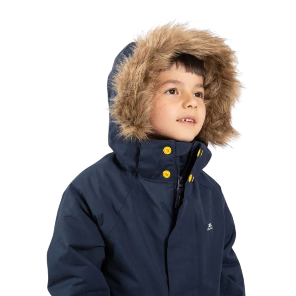 Trespass Upbeat Kids Waterproof Padded Parka Jacket Navy - Renna Clothing