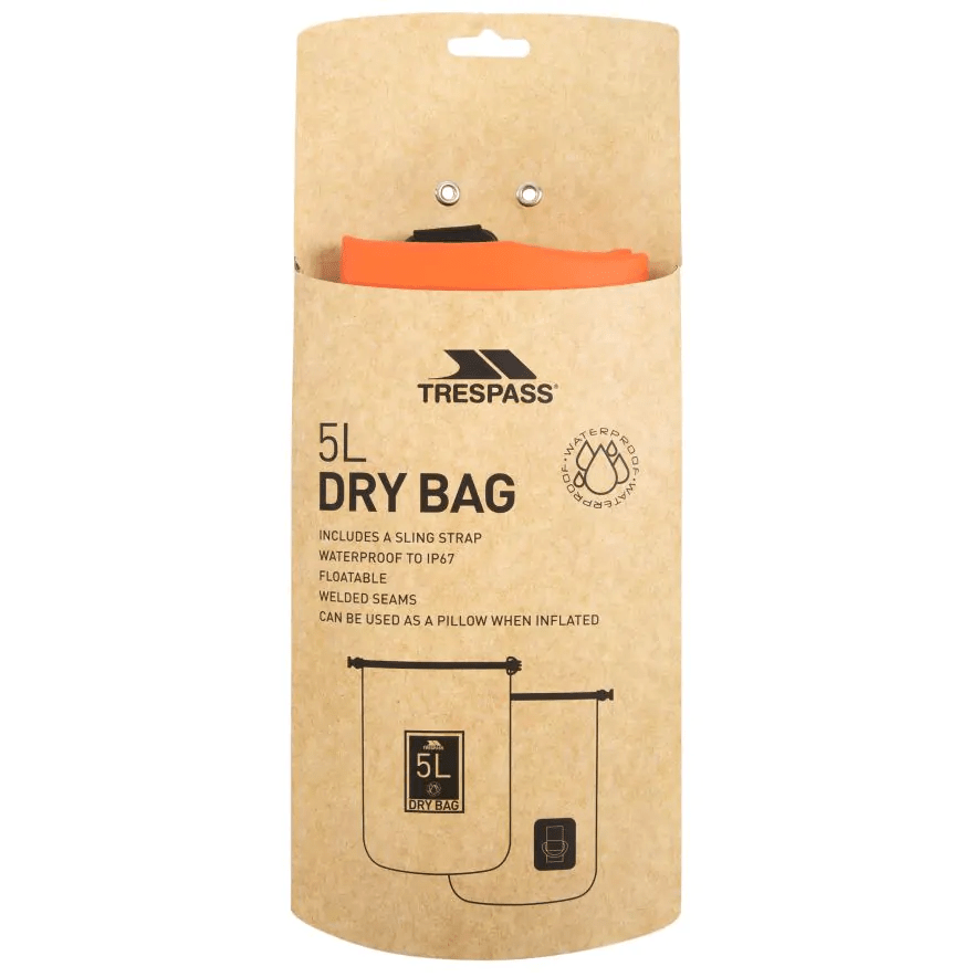 Trespass Waterproof Dry bag 5L Sunrise Orange - Renna Clothing