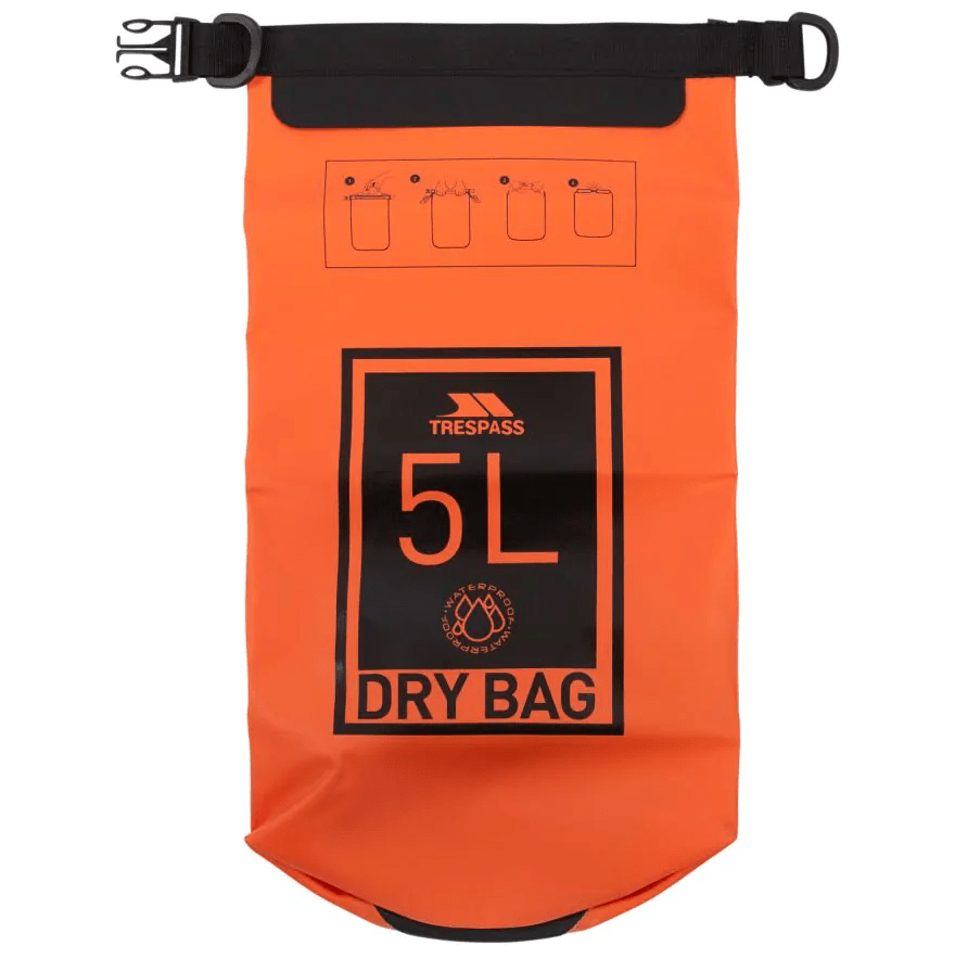 Trespass Waterproof Dry bag 5L Sunrise Orange - Renna Clothing