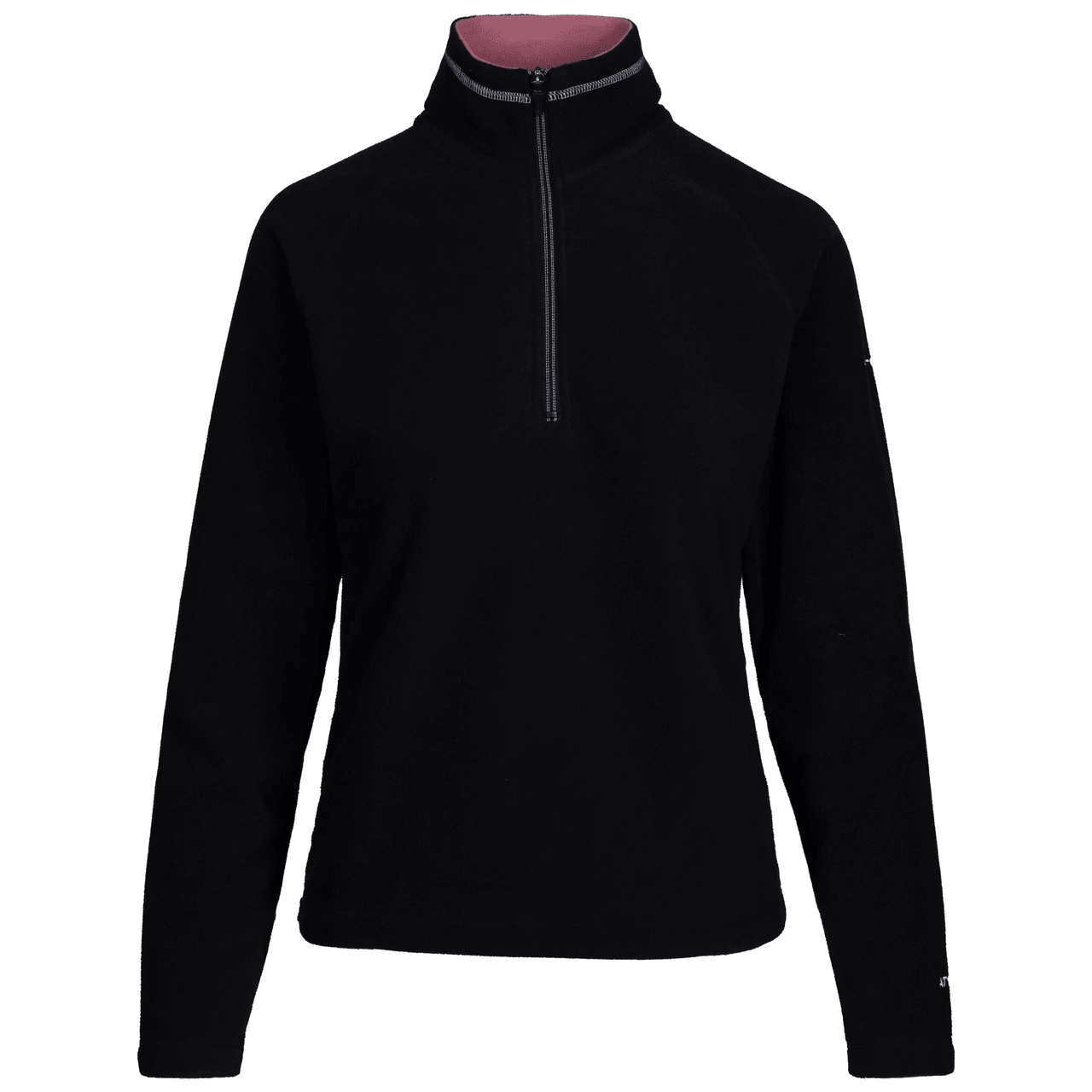 Trespass Women's Skylar Lightweight Half Zip Fleece Black Light Mulberry - Renna Clothing